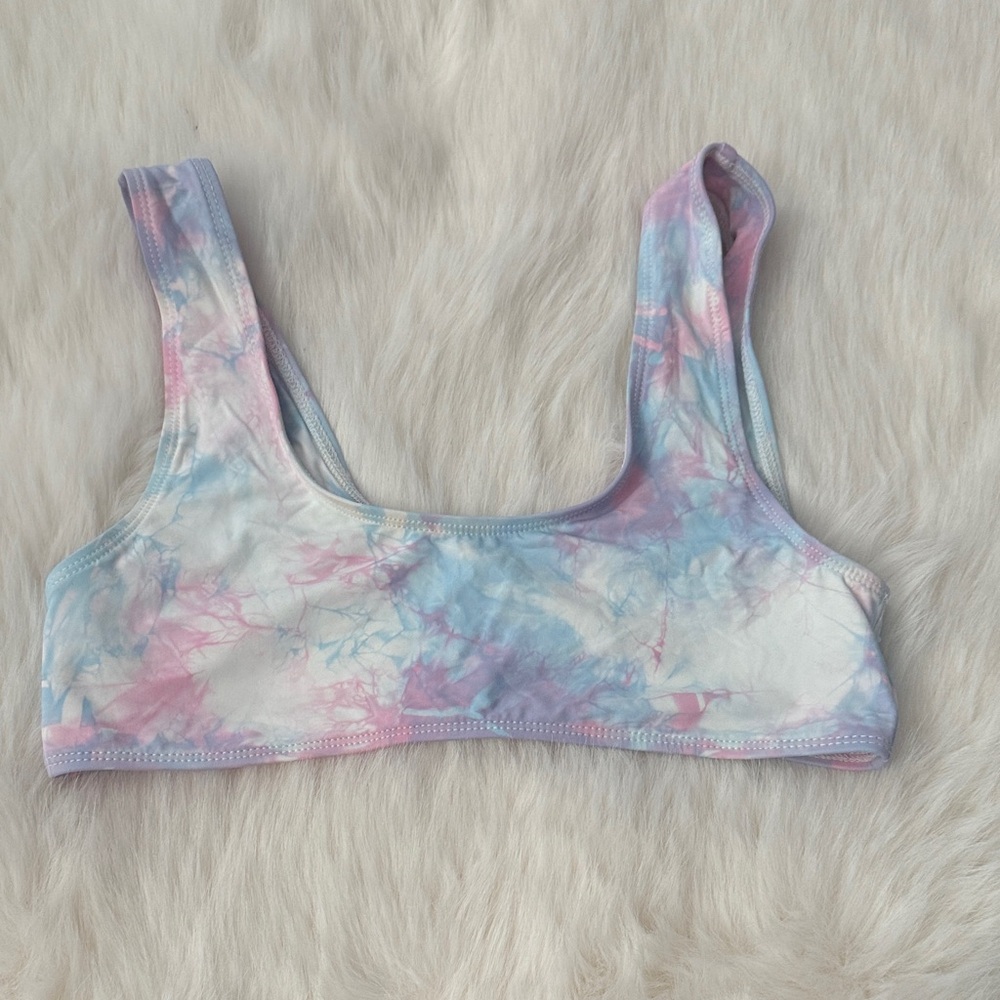 Frankie's Bikinis Pastel Marble Bikini Top